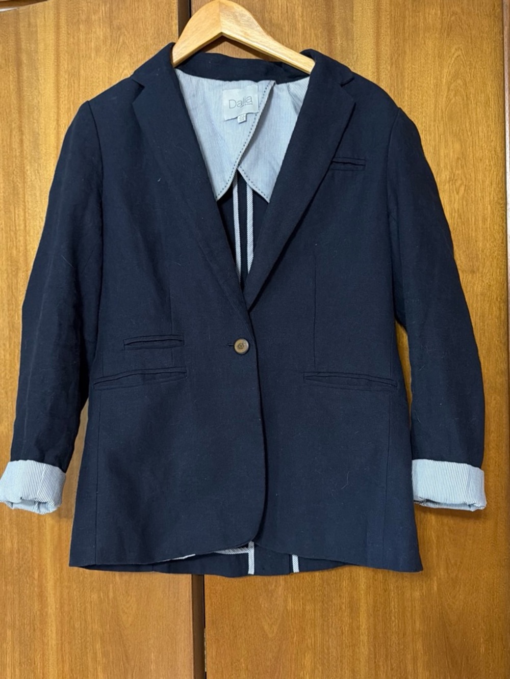 Dalia Navy Single-Button Blazer